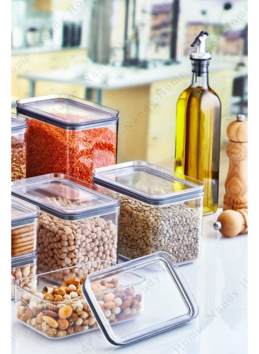 Nandy Home 0.75 Lt Rectangular Storage & Supply Containers with Gasket and Leakproof Lid 3 Pieces Transparent  - Image 3