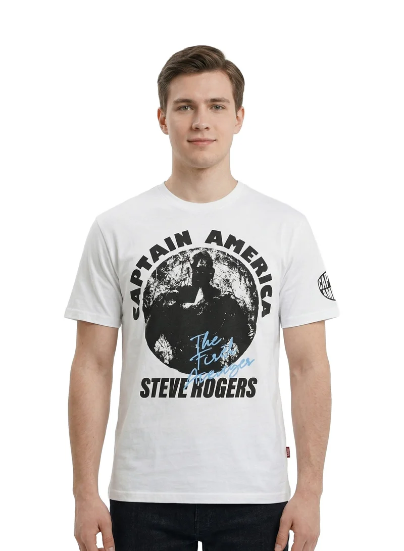 مارفل Men’s Captain America “Steve Rogers – The First Avenger” Graphic T-Shirt