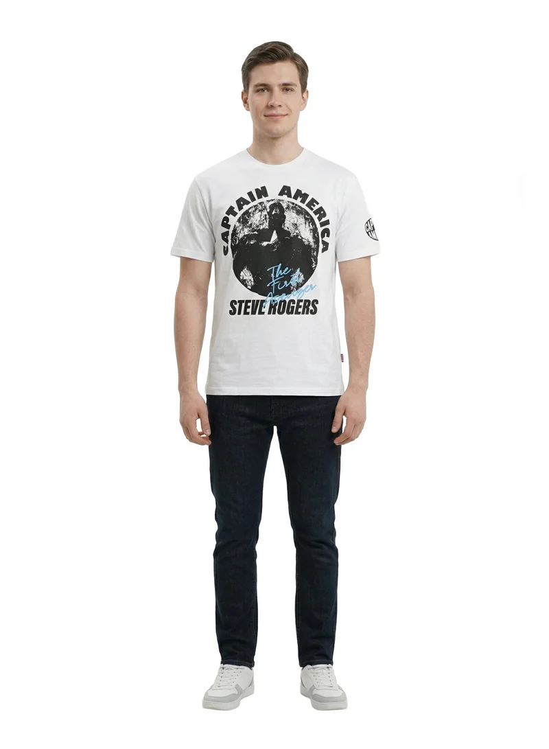 مارفل Men’s Captain America “Steve Rogers – The First Avenger” Graphic T-Shirt