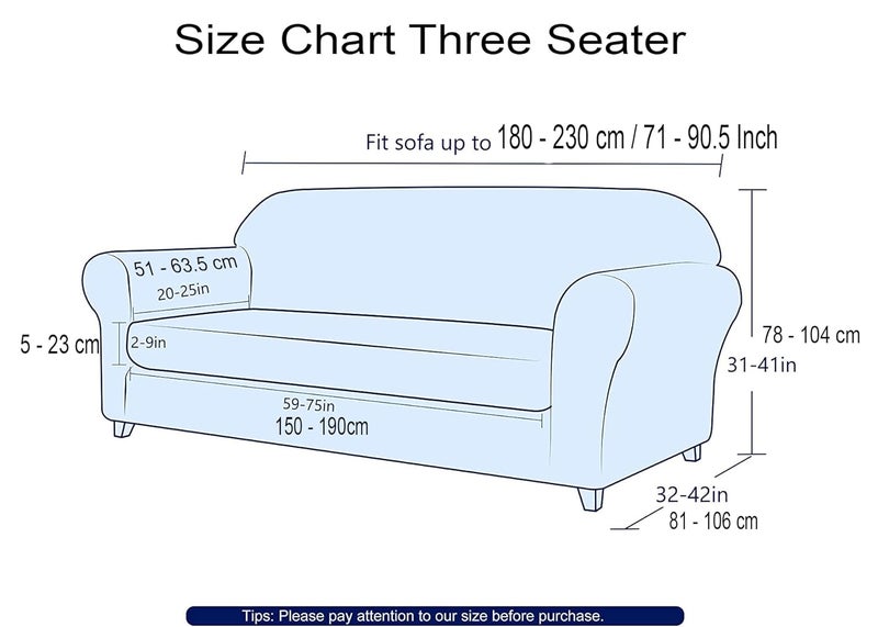 Styleys Universal Triple Seater Sofa Cover Big Elasticity Cover for Couch Flexible Stretchable Sofa Slipcover 3 Seater 180 230 cms SLMH38 Flower CharmPolyester Blend - Image 3