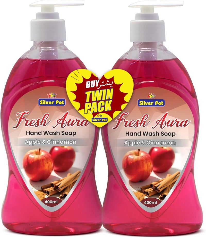 Silver Pot Fresh Apple Cinnamon Hand Wash Twin Pack - Image 1