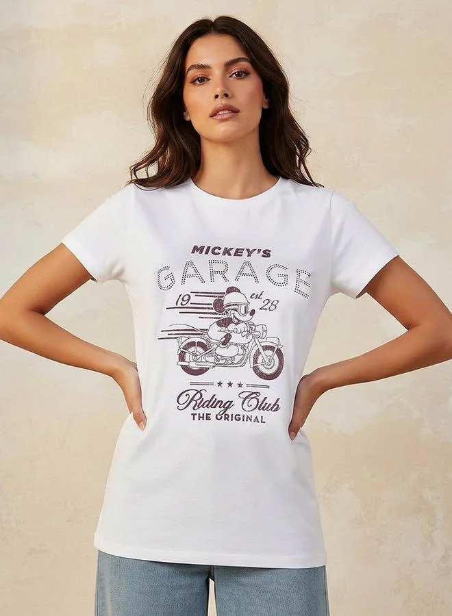 SP Characters Mickey Mouse Regular Fit Cotton T-shirt