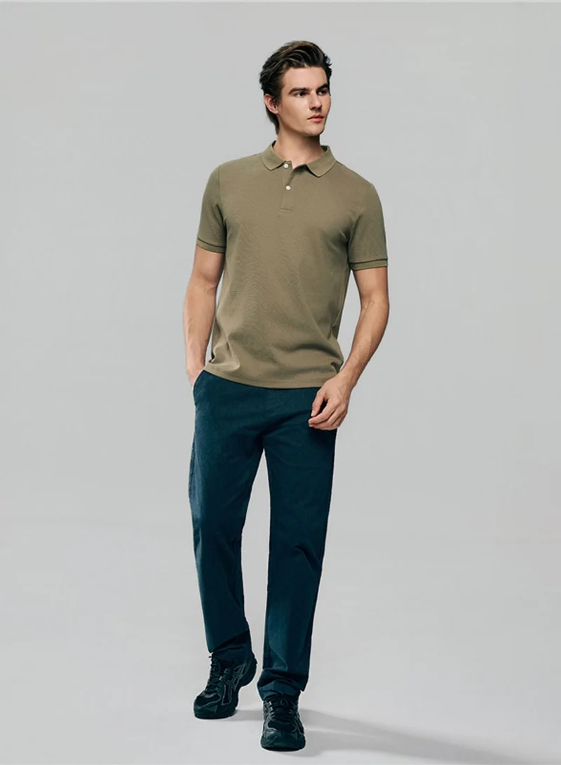 جيوردانو Men's Slim Waffle Knit Premium Polo