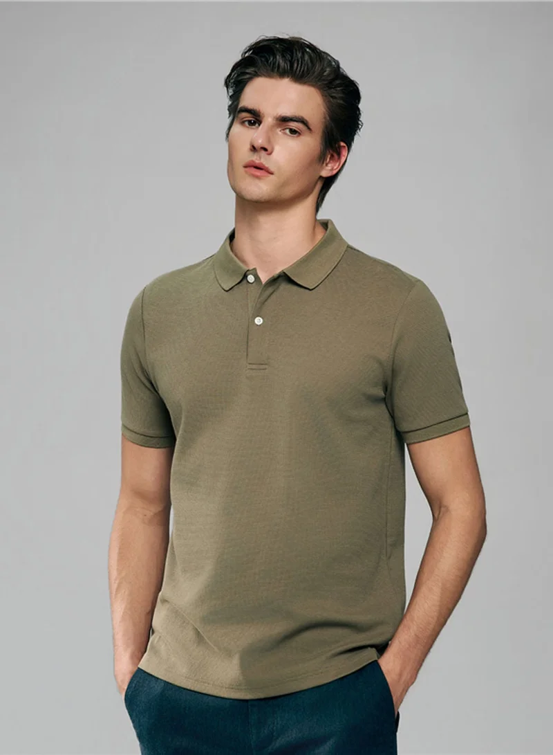 Men's Slim Waffle Knit Premium Polo
