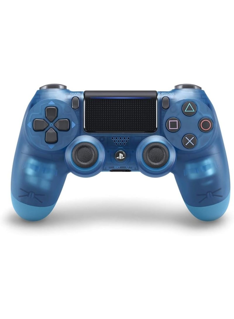 بي إس4 ذراع تحكم لاسلكي ديسال شوك لبلايستيشن 4 | متوافق مع PS4 / Slim / Pro | اهتزاز مزدوج بـ 6 محاور | عصا تحكم محسنة | صوت + لوحة لمس | بطارية 800 مللي أمبير | أزرق شفاف - Image 1