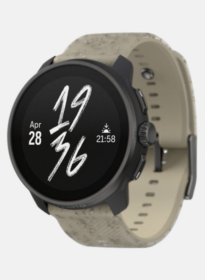 سانتو ساعة الأداء RACE S المصنوعة من الفولاذ المقاوم للصدأ | شاشة AMOLED عالية الدقة 45 مم، تاج رقمي، HRV، سباق، تدريب، استعادة، بطارية طويلة، خرائط غير متصلة، GPS/GNSS مزدوج النطاق، 95+ وضع رياضي، مخطط - رمادي حصوي - Image 1