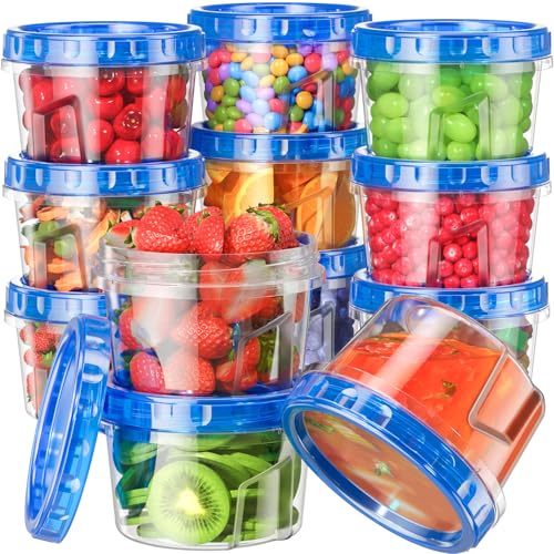 BiuLeon 12 Pack-17oz Freezer Storage Containers, Plastic Food Storage Containers with Twist Top Lids, BPA Free and Reusable Soup Containers with Lid, Microwave and Dishwasher Safe - Image 1