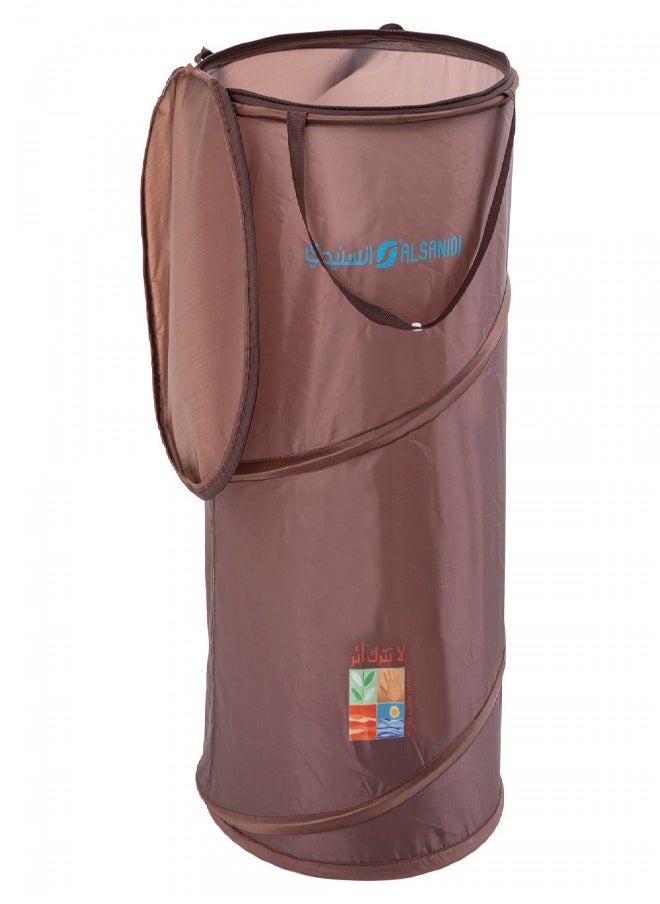 AL SANIDI Foldable Camping Trash Bin, Brown, Size 37*64 Cm  - Image 4