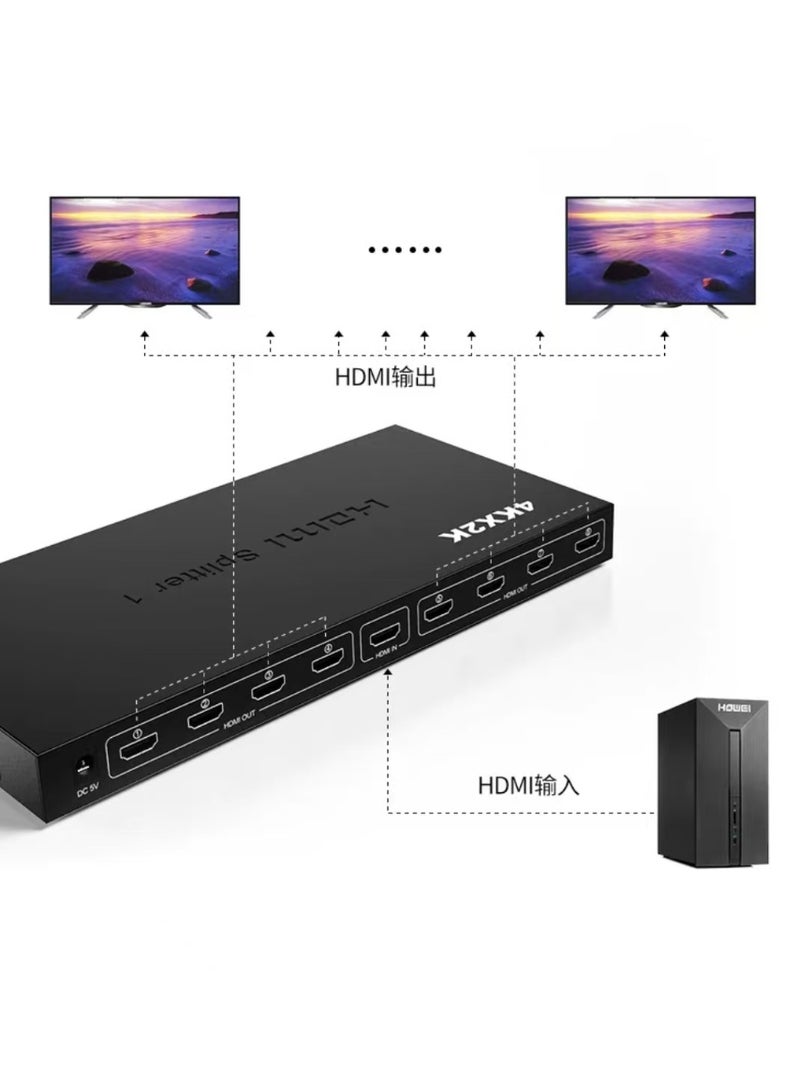 8 in 1 Out HDMI KVM Switch Sharing Monitor/Keyboard/Mouse/Printer among 8 Hosts/ 4K@30Hz/AudioVideo Sync Output Black - Image 3