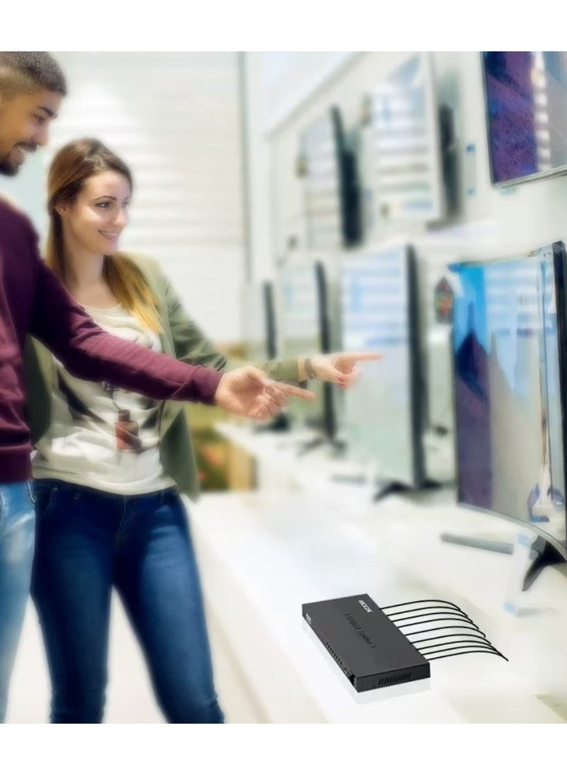 8 in 1 Out HDMI KVM Switch Sharing Monitor/Keyboard/Mouse/Printer among 8 Hosts/ 4K@30Hz/AudioVideo Sync Output Black - Image 2