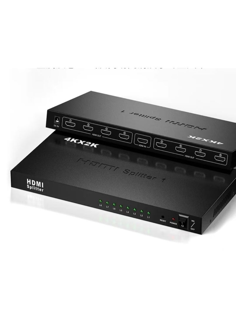 8 in 1 Out HDMI KVM Switch Sharing Monitor/Keyboard/Mouse/Printer among 8 Hosts/ 4K@30Hz/AudioVideo Sync Output Black - Image 1