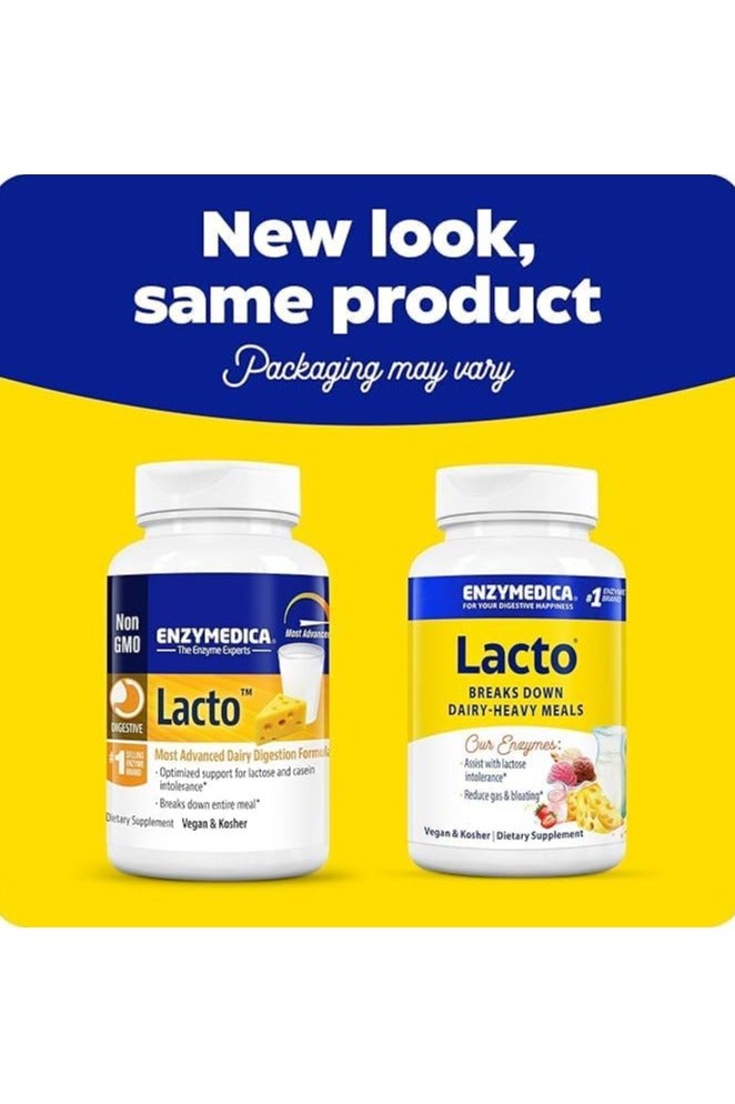 ENZYMEDICA Enzymedica Lacto – Maximum Strength Dairy Intolerance Relief | Lactase & Protease Enzymes | Eases Digestive Discomfort | 90 Capsules (90 Servings)  - Image 2