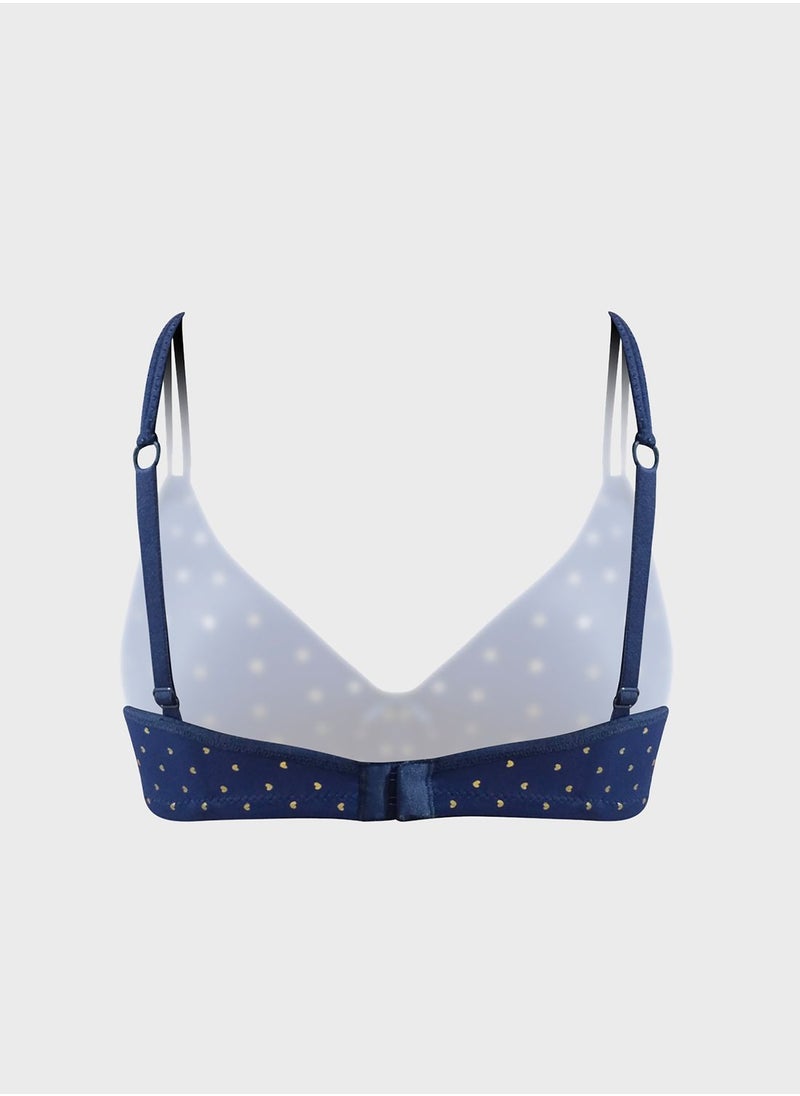 Clovia - Padded Non-Wired Full Cup Heart Print T-shirt Bra - Image 1