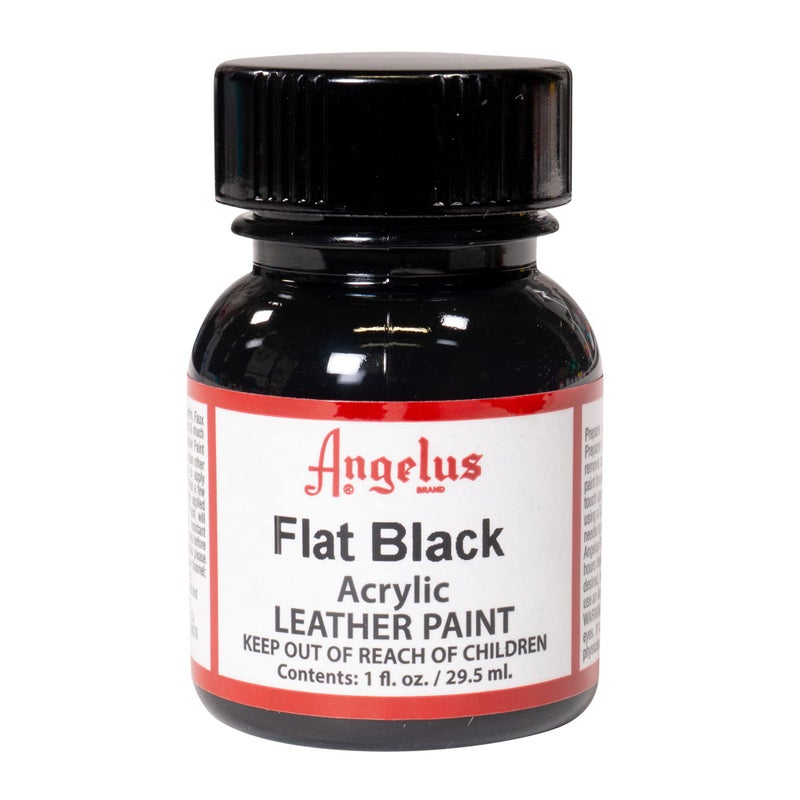 Angelus Acrylic Leather Paint For Shoes, Sneakers, Leather, Canvas, Furniture, and More - 1 Fl Oz, Flat Black - Image 1