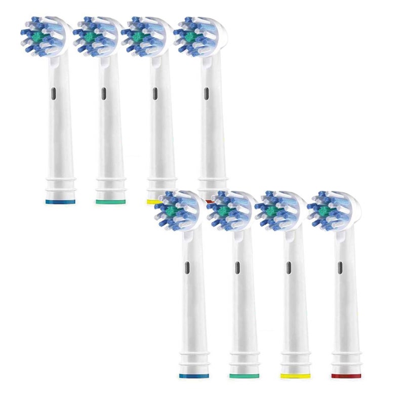 8pcs Replacement Brush Heads Compatible with Braun Oral-B Electric Toothbrushes Sensitive Gum Care Cross Action Brush Heads - Image 1