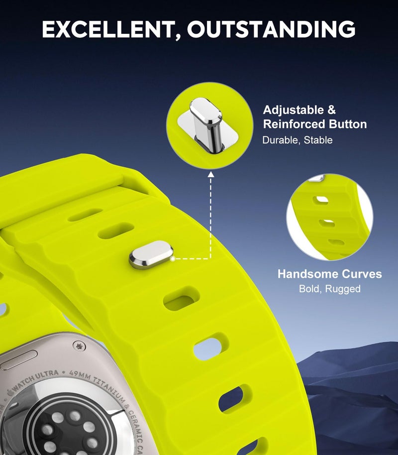 MoKo 5Pack Ocean Band Compatible with Apple Watch Ultra 3/2/1 49mm,S11/S10 46mm,9/8/7 45mm,SE3/SE2/SE/6/5/4 44mm,3/2/1 42mm, Silicone Bracelet Apple Watch Ultra Strap for Men Women,ColorA - Image 3