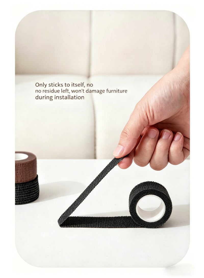 Yunpy 8PCS Furniture Leg Protector Tape - Self-Adhesive Non-Slip Chair Leg Pads, Noise Reduction Floor Protectors for Hardwood Floors, Anti-Scratch Self-Stick Felt Pads for Table, Chair, Sofa Legs, Black - Image 4