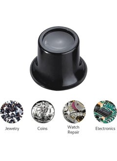 Generic MySouq.Store [1 Piece] 1 X Jewelers Loupe Magnifier, Jewelry Eye Loop Magnifying Glass Monocle for Watch Repair, Diamonds, Coins, Plants, Gems, Stamps, Watches, etc, Black  - Image 2