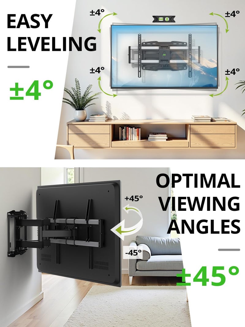 USX MOUNT Outdoor TV Wall Mount for 47-90 Inch Television, Mount with Swivel and Tilt, Full Motion Weatherproof TV Bracket with Articulating Dual Arms, Max VESA 600X400 mm, 132lbs - Image 3