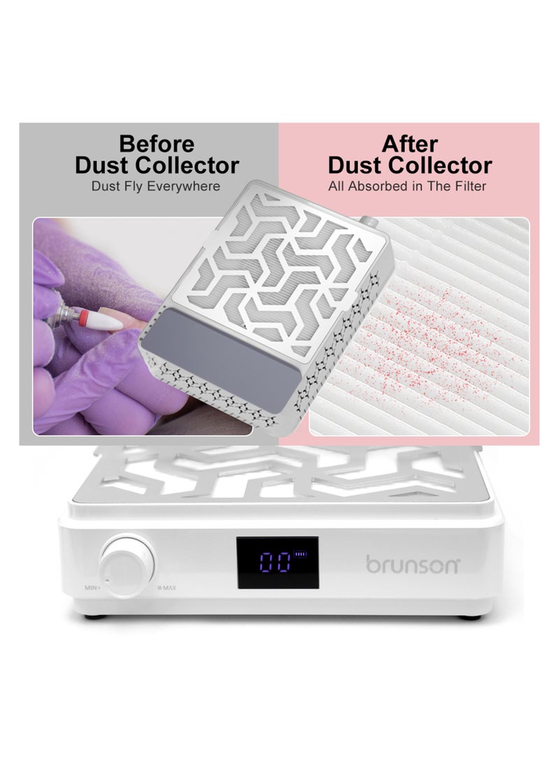 brunson Nail Dust Collector Nail Tech Dust Collector with Adjustable Suction Power, Low Noise, and Pull Out Filter 2 in 1 Desktop Nail Supplies Extractor for Efficient Nail Care Burlington Portable Dust Collector  - Image 4