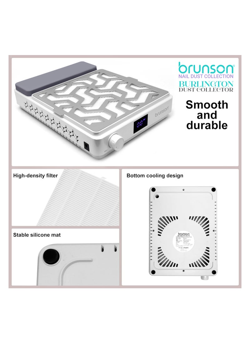 brunson Nail Dust Collector Nail Tech Dust Collector with Adjustable Suction Power, Low Noise, and Pull Out Filter 2 in 1 Desktop Nail Supplies Extractor for Efficient Nail Care Burlington Portable Dust Collector  - Image 2