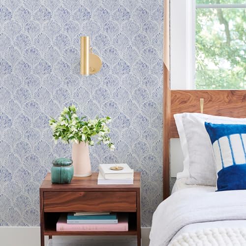 Simon&Siff Modern Wallpaper Peel and Stick Boho Contact Paper Blue Geometric Wallpaper Removable Waterproof Self Adhesive Wall Paper for Bedroom Cabinets Decor 120" x 17.3" - Image 2