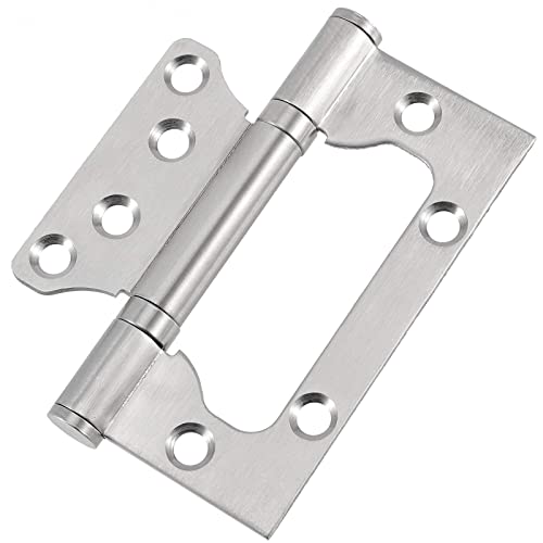 ZEONHAK 24 Pack 4 x 3 Inch Non Mortise Door Hinges, Brushed Surface Door Hinges, Stainless Steel Door Hinge with Mounting Screws, Silver, 12 Pairs - Image 1