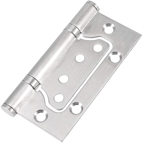 ZEONHAK 24 Pack 4 x 3 Inch Non Mortise Door Hinges, Brushed Surface Door Hinges, Stainless Steel Door Hinge with Mounting Screws, Silver, 12 Pairs - Image 5