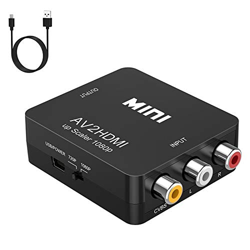 Vilcome RCA to HDMI, AV to HDMI, 1080P Mini Adapter Supporting PAL/NTSC with USB Charge Cable for PC Laptop Xbox PS4 PS3 TV STB VHS VCR DVD - Image 1