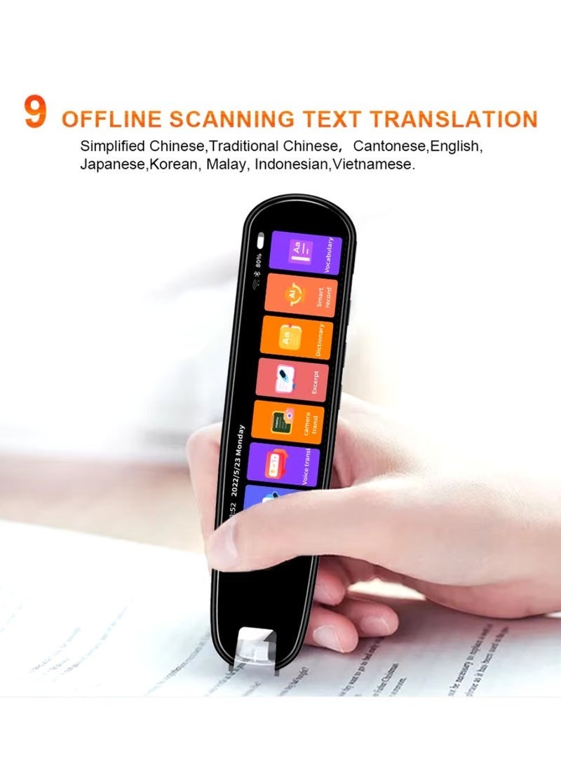 ELTRAZONE Translator Pen Scanner Pen 134 Language Translator Device 3.38 Inch Full Touch IPS Screen OCR Text To Speech Image Scanner To Text Wifi Wireless Reading Pen With Camera And Speaker For Dyslexia 9 Language Offline Translator With 8GB Internal Storage Translation Pen Black - Image 4