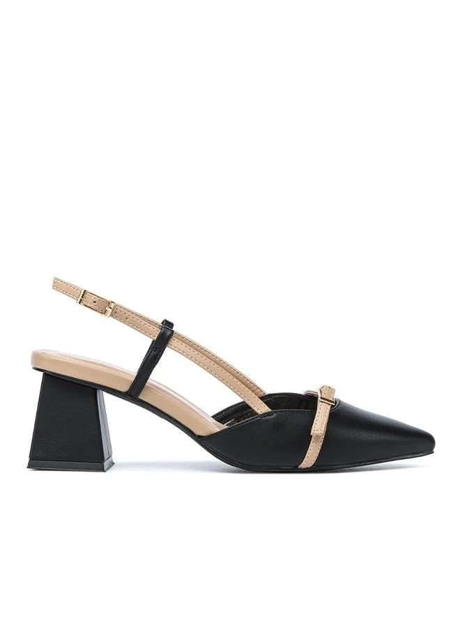 FYOR Contrast-Strap Pointed Slingback MC 003