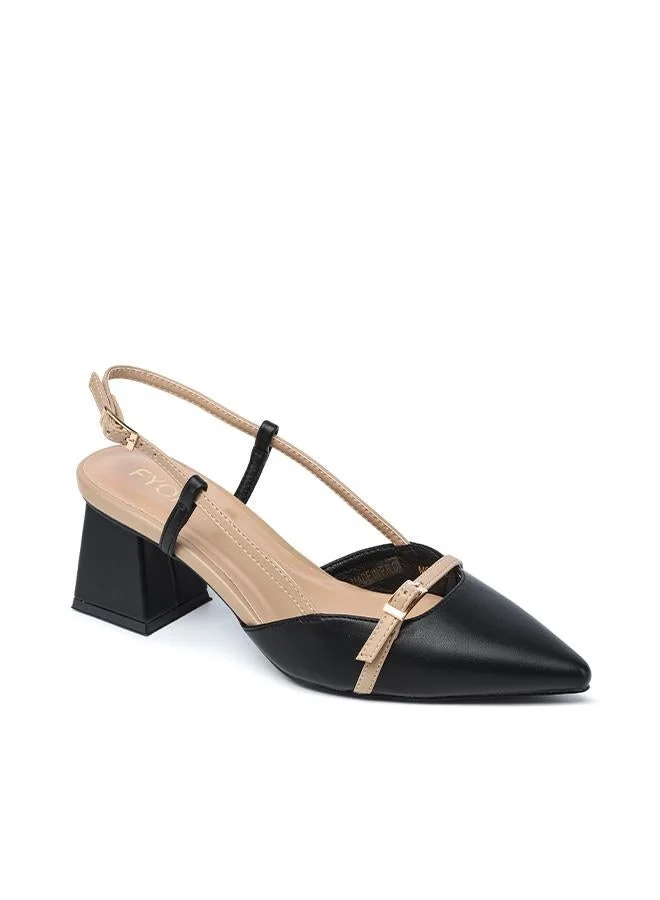 FYOR Contrast-Strap Pointed Slingback MC 003