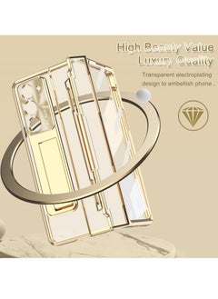 KASTWAVE Protective Case for Samsung Z Fold 5 - Compatible with S Pen & S Pen Holder & Kickstand, Stylish Gold Case with Pen Slot for Galaxy Z Fold 5 and Galaxy Z Fold 5 5G (Gold)  - Image 5