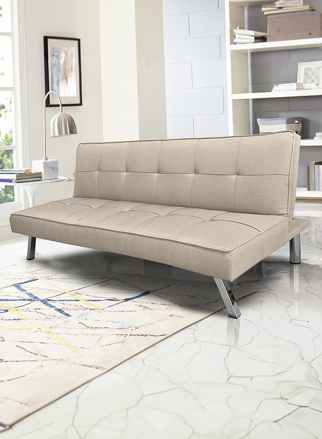 In-House Sandi | 3-Seater Sofabed 2 In 1 Upholstered In Linen 30x177x107 cm- Light Beige - Image 1