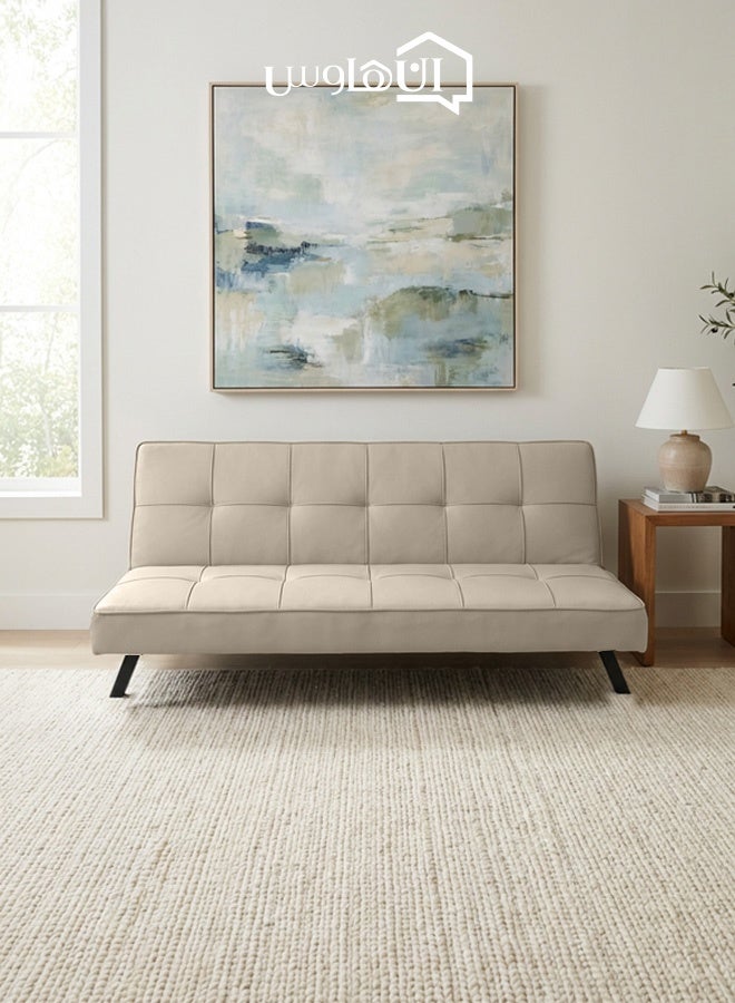In-House Sandi | 3-Seater Sofabed 2 In 1 Upholstered In Linen 30x177x107 cm- Light Beige - Image 1