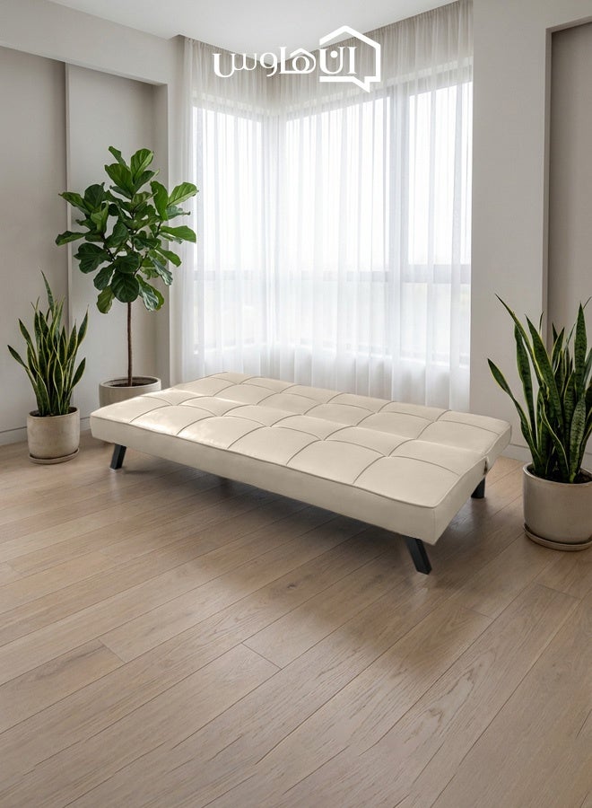 In-House Sandi | 3-Seater Sofabed 2 In 1 Upholstered In Linen 30x177x107 cm- Light Beige - Image 4