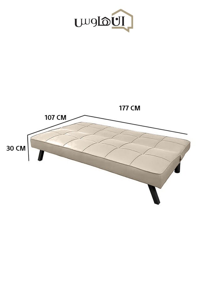 In-House Sandi | 3-Seater Sofabed 2 In 1 Upholstered In Linen 30x177x107 cm- Light Beige - Image 5