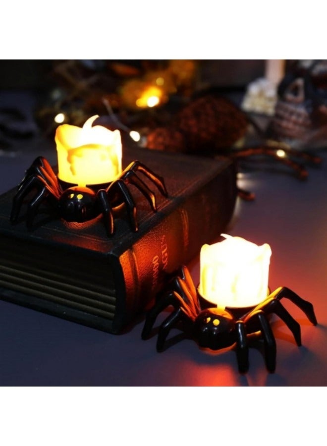 شموع العنكبوت بدون لهب، 12 قطعة من أضواء الشموع LED بدون لهب - Image 3