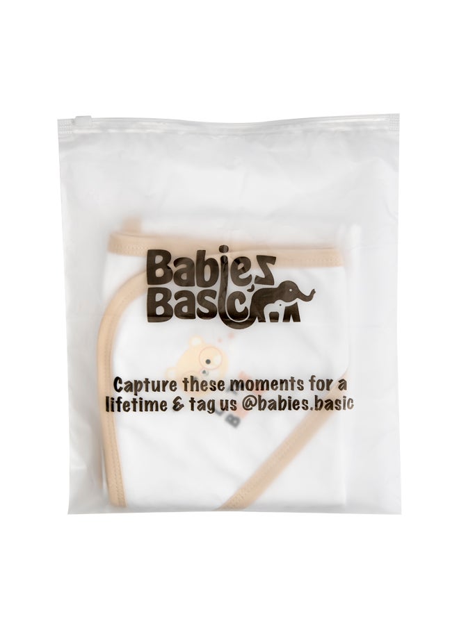 Babies Basic 100% Cotton Blanket, Receiving Blanket For New Born, 75*75Cm , Brown  - Image 4