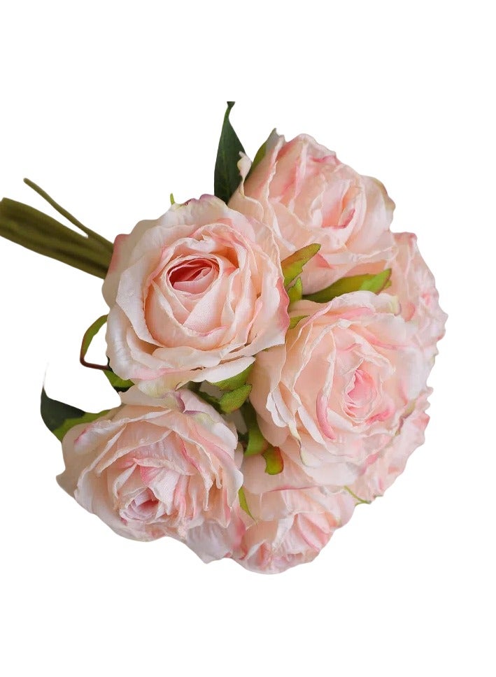 Artificial Burnt-edge Rose Bouquet, Luxury Faux Dried Flower Arrangement, wedding bouquet，Decorative Hand-tied Rose Bunch for Home Decor, European Style Garland, Wedding Arch & Outdoor Ceremony Decoration, Multiple Styles Available - Image 3