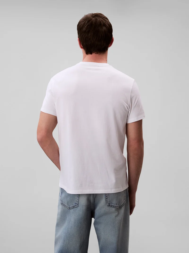 Calvin Klein Jeans Bright White Cotton Badge T-shirt for Men | Best Price UAE