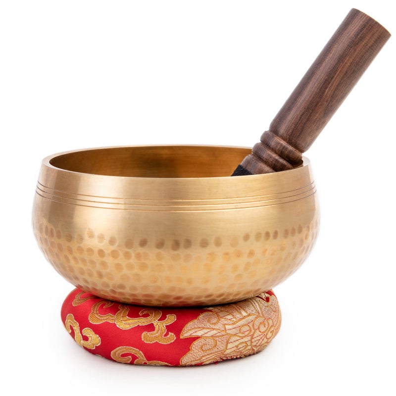 HIMALAYAN BAZAAR Tibetan Singing Bowl Set - Easy To Play for Beginners - Authentic Handcrafted Mindfulness Meditation Holistic Sound 7 Chakra Healing Gift by Himalayan Bazaar (5") - Image 3