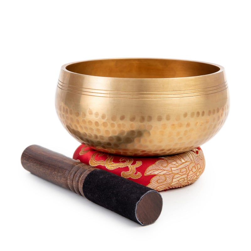HIMALAYAN BAZAAR Tibetan Singing Bowl Set - Easy To Play for Beginners - Authentic Handcrafted Mindfulness Meditation Holistic Sound 7 Chakra Healing Gift by Himalayan Bazaar (5") - Image 4