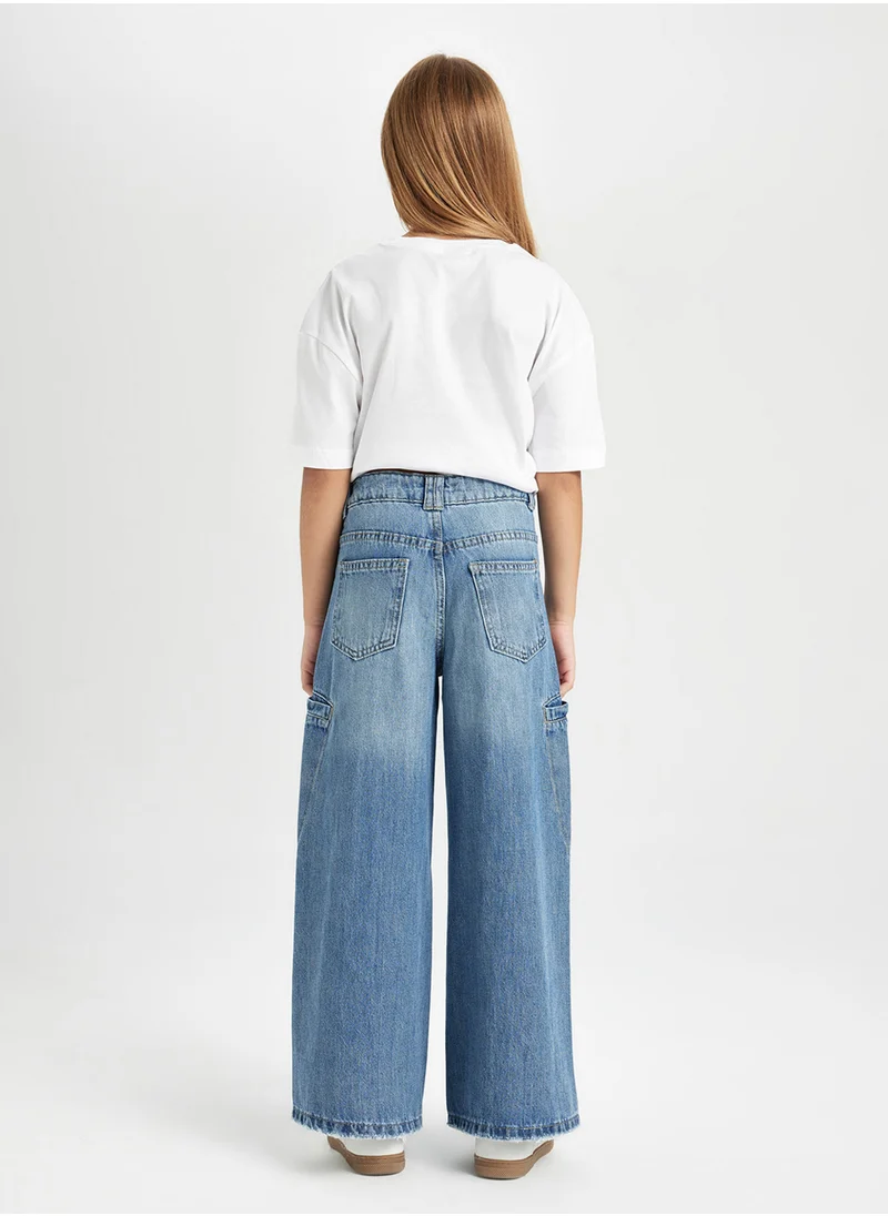 ديفاكتو Wide Leg Cargo Pocket Baggy Jeans