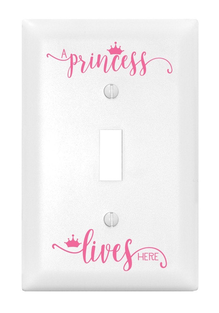 DEXSA A Princess Lives Here Let Your Light Shine Single Light Switch Cover Made in the USA