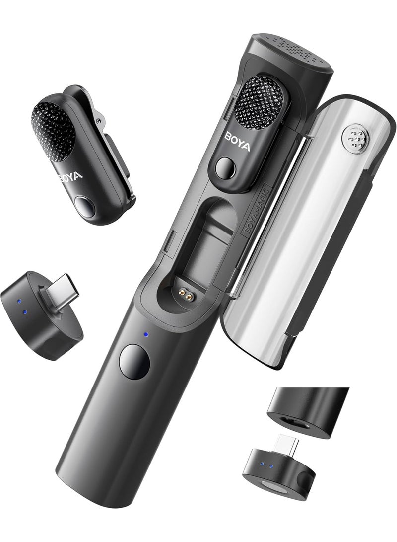 BOYA Magic-05 Wireless Lavalier Microphone, 30Hrs Battery,328FT LOS Range, Safety Track &Limiter, Ai Noise Reduction USB-C Wireless Lapel Mini Mic for Android iPhone 16/15 Audio Video Live Broadcast - Image 1