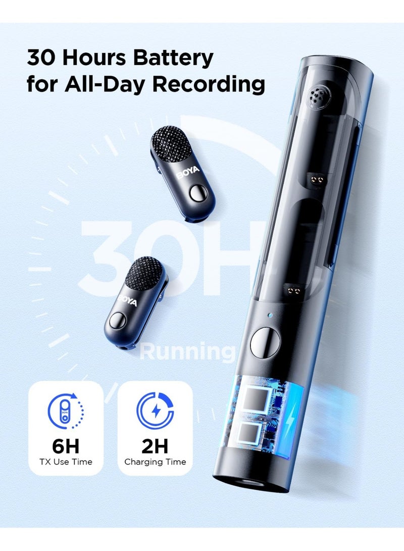 BOYA Magic-05 Wireless Lavalier Microphone, 30Hrs Battery,328FT LOS Range, Safety Track &Limiter, Ai Noise Reduction USB-C Wireless Lapel Mini Mic for Android iPhone 16/15 Audio Video Live Broadcast - Image 5