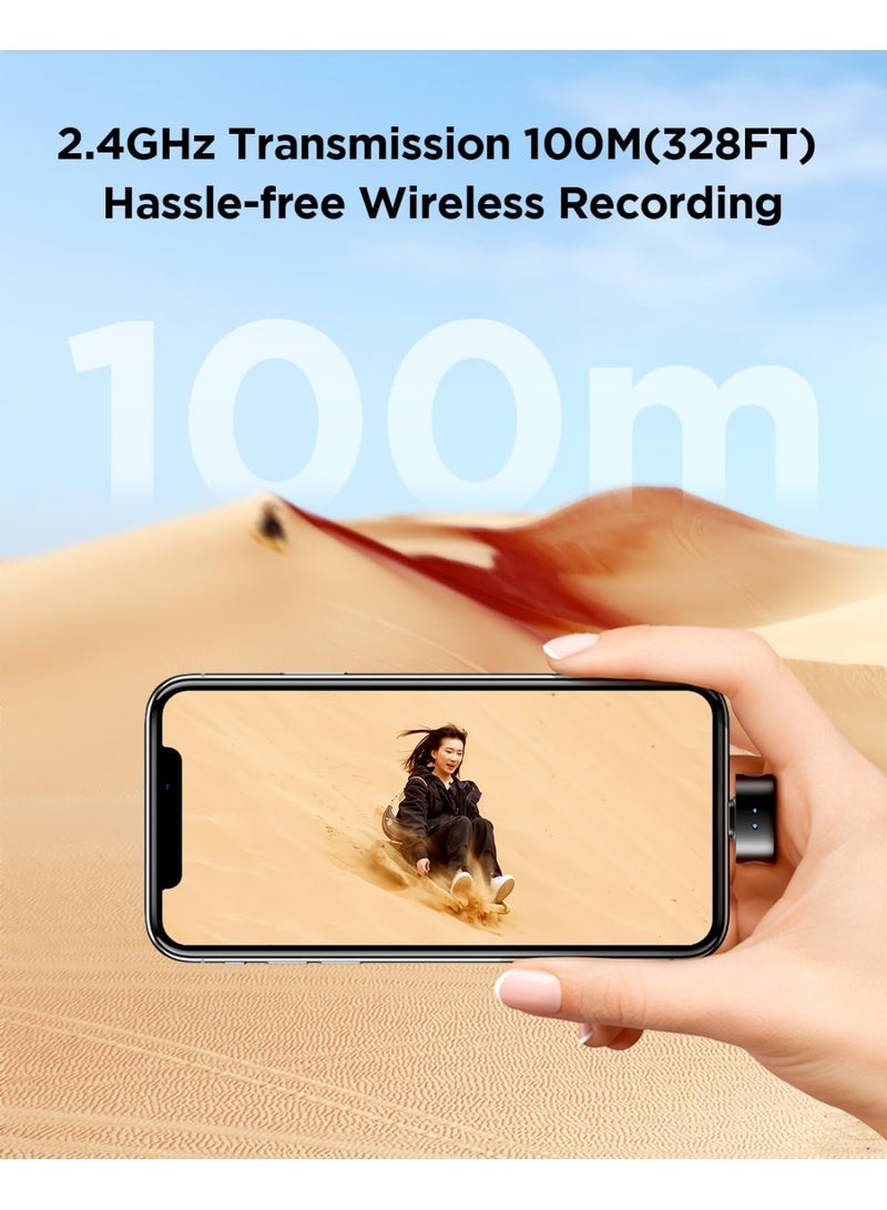 BOYA Magic-05 Wireless Lavalier Microphone, 30Hrs Battery,328FT LOS Range, Safety Track &Limiter, Ai Noise Reduction USB-C Wireless Lapel Mini Mic for Android iPhone 16/15 Audio Video Live Broadcast - Image 3