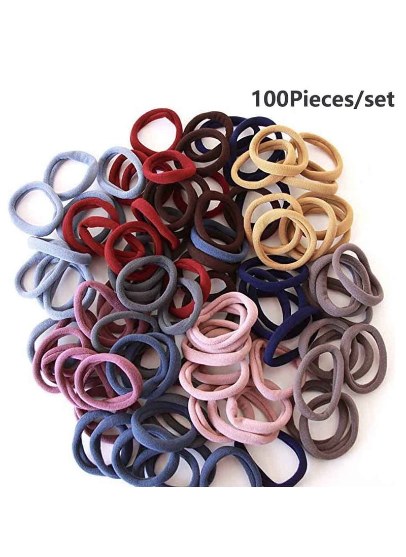 KHAJUL 100 Thick Hair Ties for Women, Ponytail Holders for Women Men and Girls (Multicolor)  - Image 3