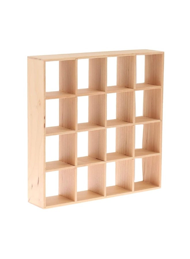Yiphates 1 12 Dollhouse Miniature Wooden Storage Rack 16 Grid Shelves Doll House Wall Rack Bookshelf Display Dollhouse Furniture Accessories - Image 4